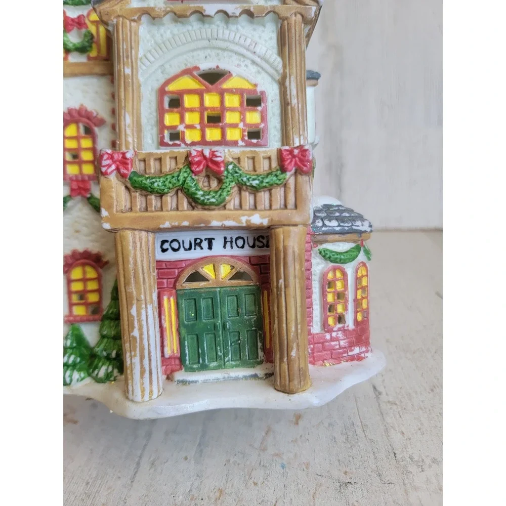 Vintage trim a home court house village accessory Xmas home decor figure